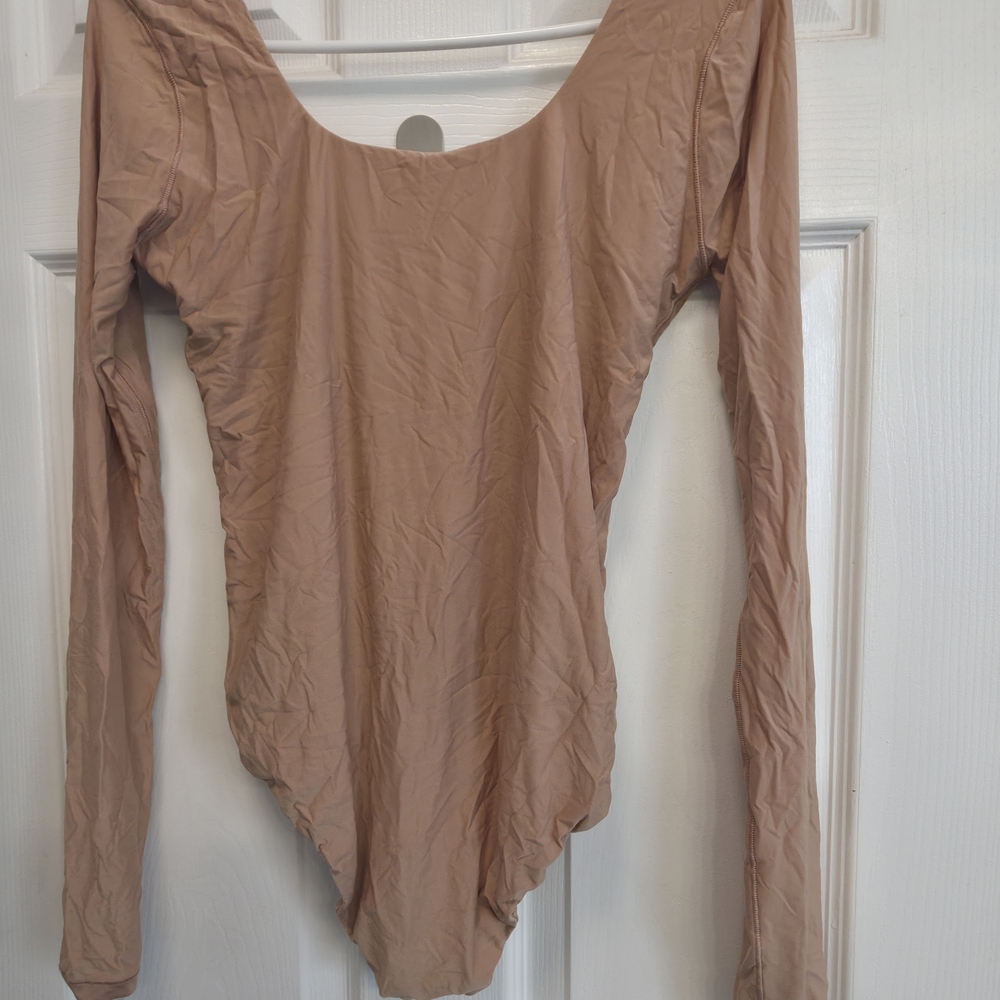 Elegant Tan Long Sleeve Bodysuit
